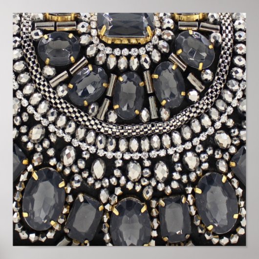 grunge steampunk art deco zwarte zilver bohemiaans poster (Voorkant)