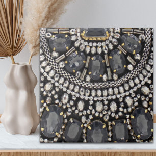 grunge steampunk art deco zwarte zilver bohemiaans tegeltje