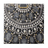 grunge steampunk art deco zwarte zilver bohemiaans tegeltje (Voorkant)
