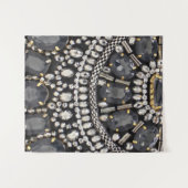 grunge steampunk art deco zwarte zilver bohemiaans wandkleed (Voorkant (horizontaal))