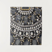 grunge steampunk art deco zwarte zilver bohemiaans wandkleed (Voorkant)