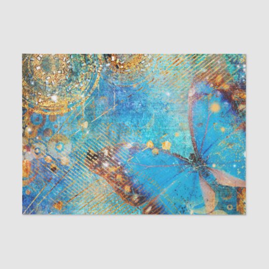 Grunge Steampunk Butterfly Abstract Design Tissuepapier (Voorkant)