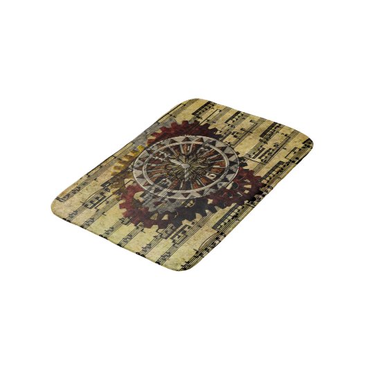 Grunge Steampunk Clocks and Gears Badmat (Gekanteld)
