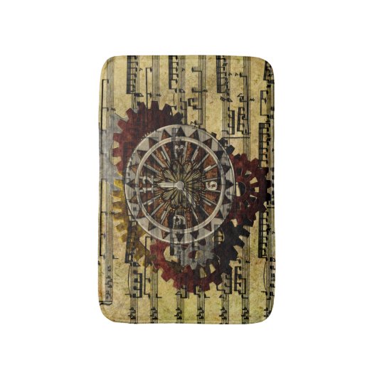 Grunge Steampunk Clocks and Gears Badmat (Voorkant Verticaal)