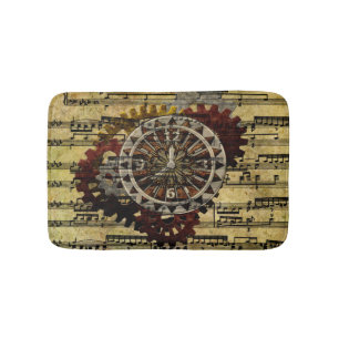 Grunge Steampunk Clocks and Gears Badmat
