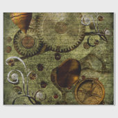 Grunge Steampunk Clocks and Gears Cadeaupapier (Vlak)