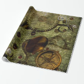 Grunge Steampunk Clocks and Gears Cadeaupapier (Uitgerold)