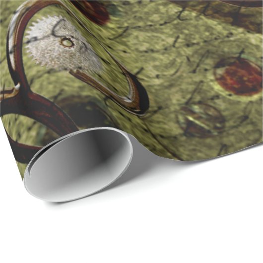 Grunge Steampunk Clocks and Gears Cadeaupapier (Rol Hoek)