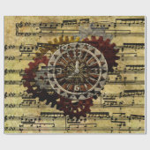 Grunge Steampunk Clocks and Gears Cadeaupapier (Vlak)