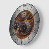 Grunge Steampunk Clocks and Gears Grote Klok (Hoek)