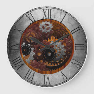 Grunge Steampunk Clocks and Gears Grote Klok