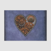 Grunge Steampunk Clocks and Gears Heart Tissuepapier (Voorkant)