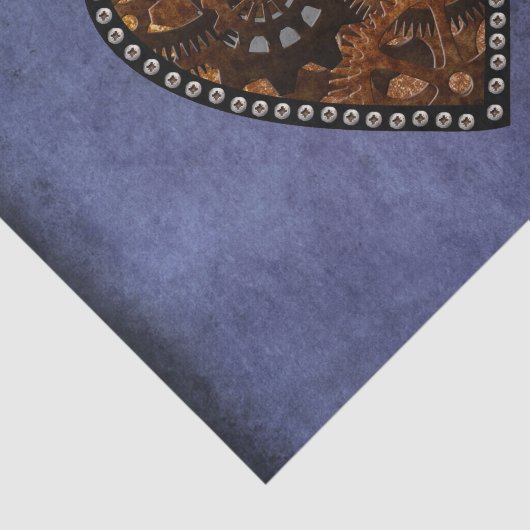 Grunge Steampunk Clocks and Gears Heart Tissuepapier (Detail)