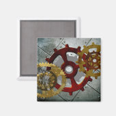 Grunge Steampunk Clocks and Gears Magneet (Voorkant / Achterkant)