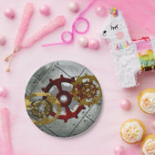 Grunge Steampunk Clocks and Gears Papieren Bordje (Feest)