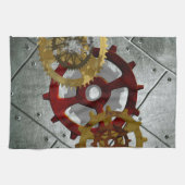 Grunge Steampunk Clocks and Gears Theedoek (Horizontaal)