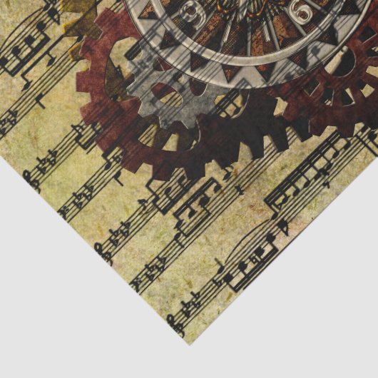 Grunge Steampunk Clocks and Gears Tissuepapier (Detail)