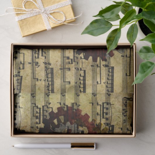 Grunge Steampunk Clocks and Gears Tissuepapier (Geschenk)