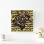 Grunge Steampunk Clocks and Gears Vierkante Klok (Huis)