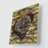 Grunge Steampunk Clocks and Gears Vierkante Klok (Hoek)