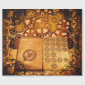 Grunge Steampunk Gears Cadeaupapier (Vlak)