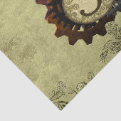 Grunge Steampunk Gears Monogram Letter J Tissuepapier (Detail)