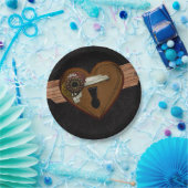 Grunge Steampunk Heart Papieren Bordje (Feest)