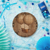 Grunge Steampunk Victoriaans Airship Papieren Bordje (Feest)
