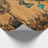 Grunge Steampunk Victoriaans Butterfly Cadeaupapier (Hoek)