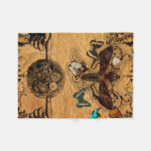 Grunge Steampunk Victoriaans Butterfly Fleece Deken (Voorkant (Horizontaal))