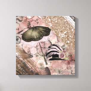  Grunge Steampunk Victoriaans Pet Canvas Afdruk
