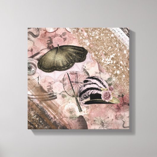  Grunge Steampunk Victoriaans Pet Canvas Afdruk (Voorkant)