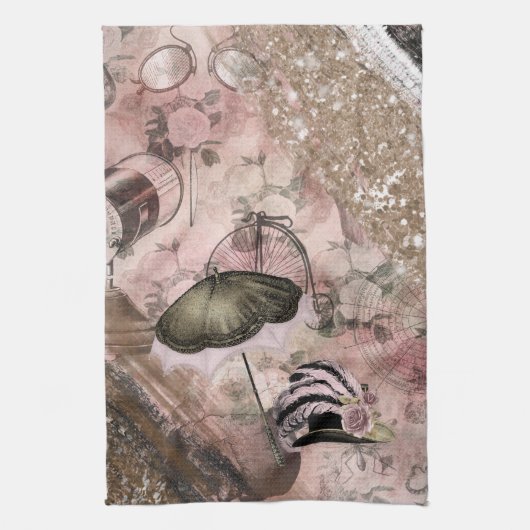  Grunge Steampunk Victoriaans Pet Theedoek (Verticaal)