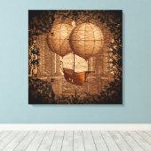 Grunge Steampunk Victoriaans vliegveld Canvas Afdruk (Insitu (Houten vloer))