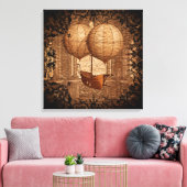 Grunge Steampunk Victoriaans vliegveld Canvas Afdruk (Insitu (Woonkamer))