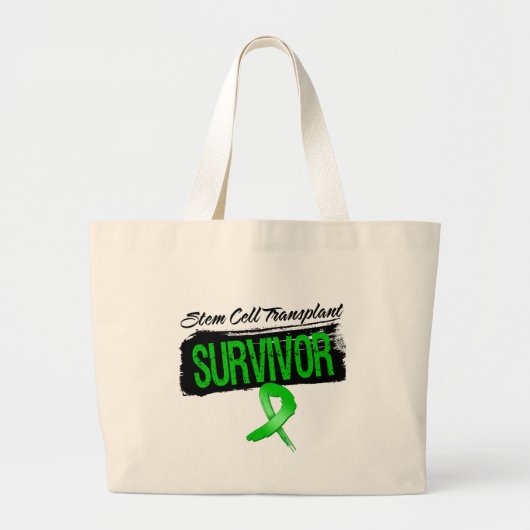 Grunge Stem Cell Transplant Survivor Grote Tote Bag (Voorkant)
