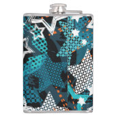 Grunge sterpatroon, speels kinderontwerp. heupfles (Achterkant)