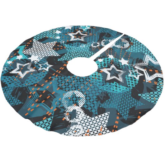 Grunge sterpatroon, speels kinderontwerp. kerstboom rok (Gekanteld)