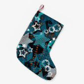 Grunge sterpatroon, speels kinderontwerp. kleine kerstsok (Voorkant (Hangend))