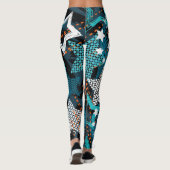 Grunge sterpatroon, speels kinderontwerp. leggings (Achterkant)