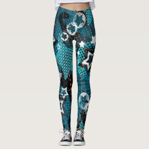 Grunge sterpatroon, speels kinderontwerp. leggings