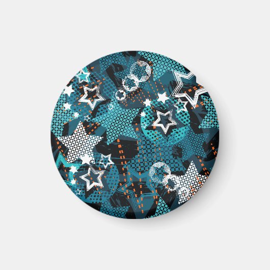 Grunge sterpatroon, speels kinderontwerp. magneet (Voorkant)