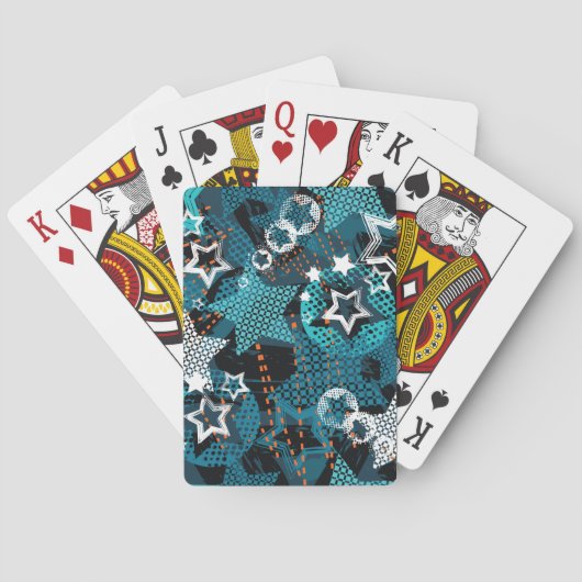 Grunge sterpatroon, speels kinderontwerp. pokerkaarten (Achterkant)