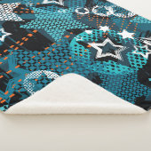 Grunge sterpatroon, speels kinderontwerp. sherpa deken (3/4)