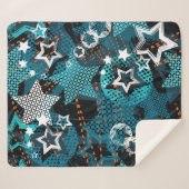 Grunge sterpatroon, speels kinderontwerp. sherpa deken (Voorkant (horizontaal))