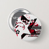 Grunge sterren ronde button 5,7 cm (Voorkant /achterkant)