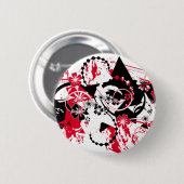 Grunge sterren ronde button 5,7 cm (Voorkant /achterkant)