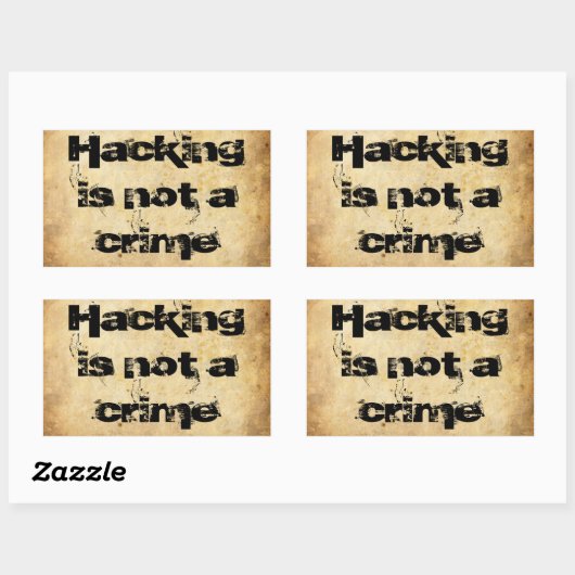 Grunge Sticker "Hacken is geen misdrijf" (Vel)