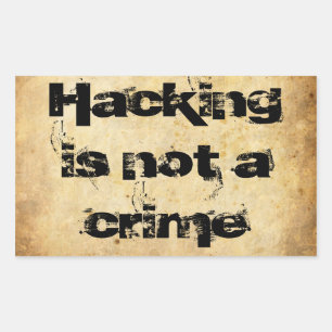 Grunge Sticker "Hacken is geen misdrijf"