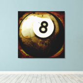 Grunge stijl 8 Ball Canvas Afdruk (Insitu (Houten vloer))